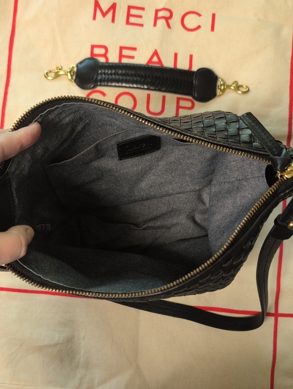 Clare V. Petite Jeanne In Black Woven - Picture 2 of 6